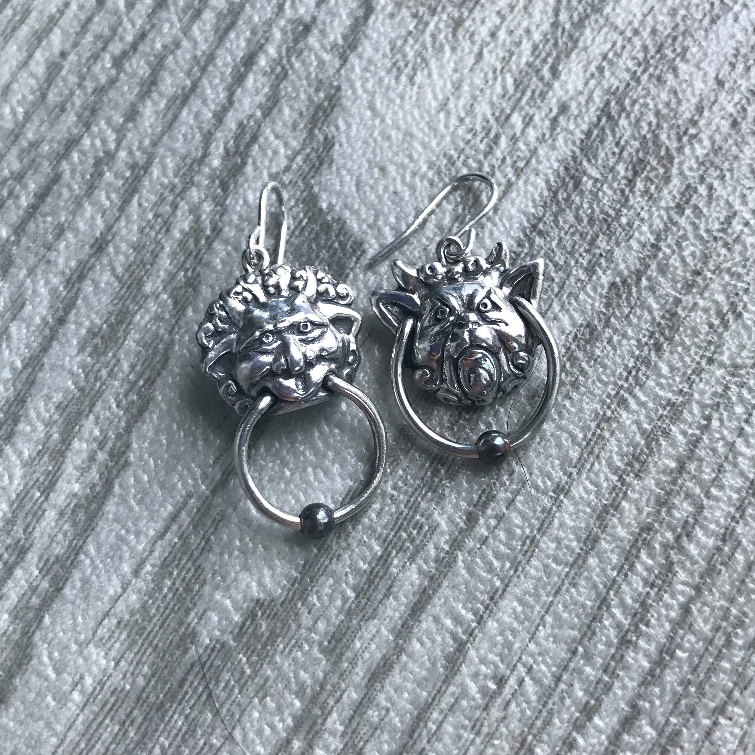 Sterling Silver Door Knocker Earrings Etsy UK