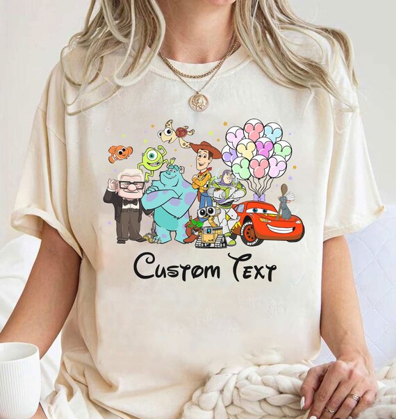 Personalized Disney Pixar Characters T-shirt, Pix… - image 4