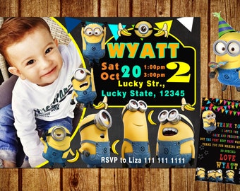 minion invitation etsy