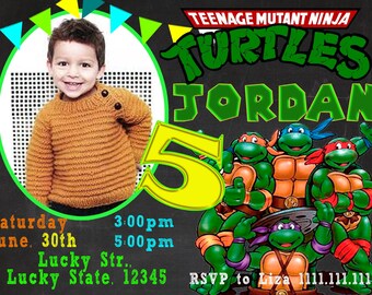 Invito Di Compleanno Di Tartarughe Ninja Teenage Mutant