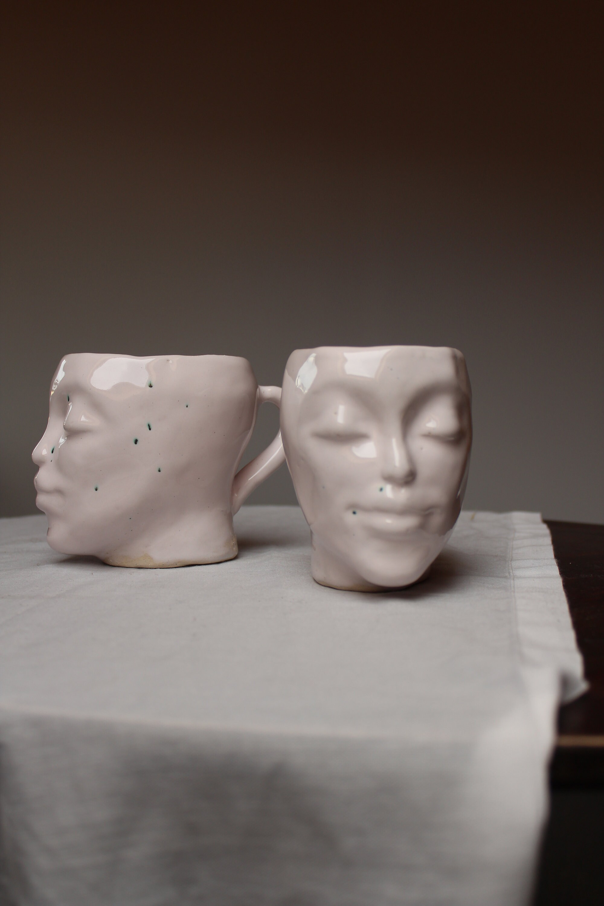 Ceramic face mug 200ml cupceramics handmade unique wabi Etsy