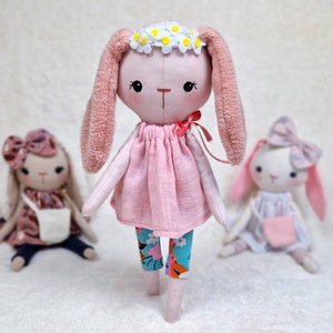 Unleash your creativity and make your own charming bunny rabbit doll with our easy-to-follow PDF sewing pattern and tutorial. This soft toy pattern comes with all the necessary instructions and templates to make a cute doll Bunny