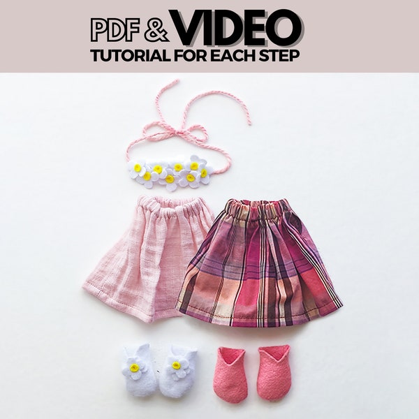 PDF Doll Clothes Sewing Pattern and Tutorial to make Pillowcase Dress, Flower Headband, Head Bow and Shoes, Diy Easy Doll Clothes Pattern