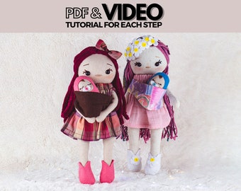 Cloth Doll Mom and Baby PDF Sewing Pattern & Tutorial - make DIY Rag Doll,  Swaddle Soft Doll Handmade, Dress, Sling Carrier and Accessories