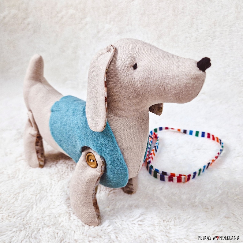 PDF Dog Sewing Pattern, Tutorial and Step by Step Video DIY Animal Pet Dachshund Dog, Beginner Easy Pattern, Stuffed Animal Doxie Dog image 3