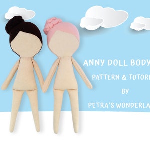 PDF, cartamodello per bambola di stoffa 18", tutorial di cucito PDF, cartamodello per bambola morbida, cartamodello per cucire bambola pdf corpo vuoto corpo di bambola di pezza modello facile bambola fai da te