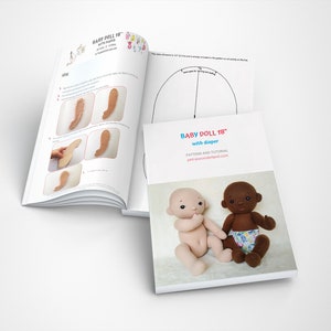 PDF Baby Doll Pattern and Tutorial, 18” Soft Doll Pattern with Diaper, Easy Sewing Cloth Doll Instant Download Rag Doll Pattern