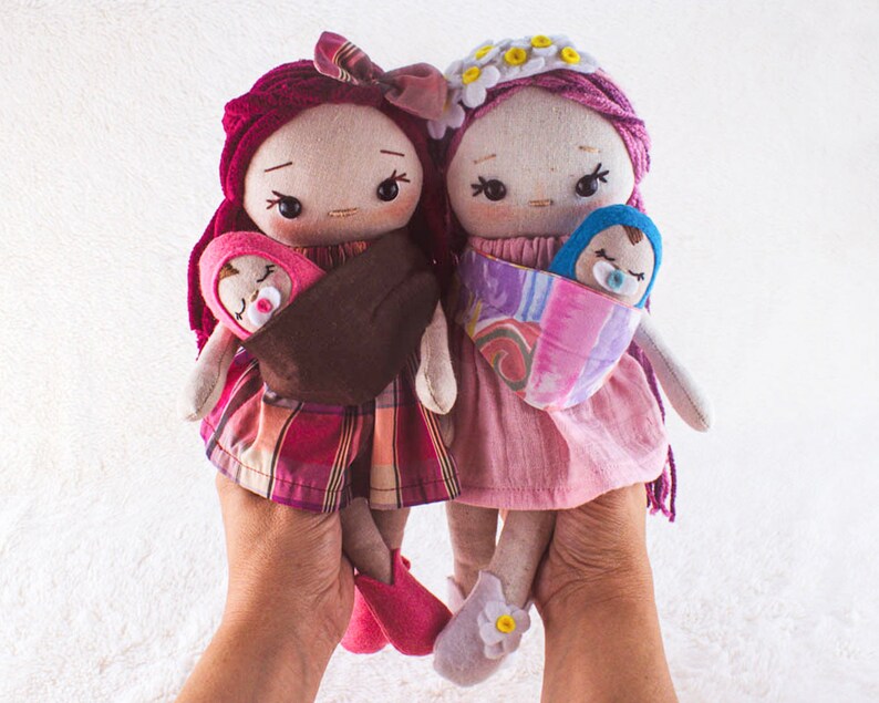 Cloth Doll Mom and Baby PDF Sewing Pattern &amp; Tutorial Make - Etsy