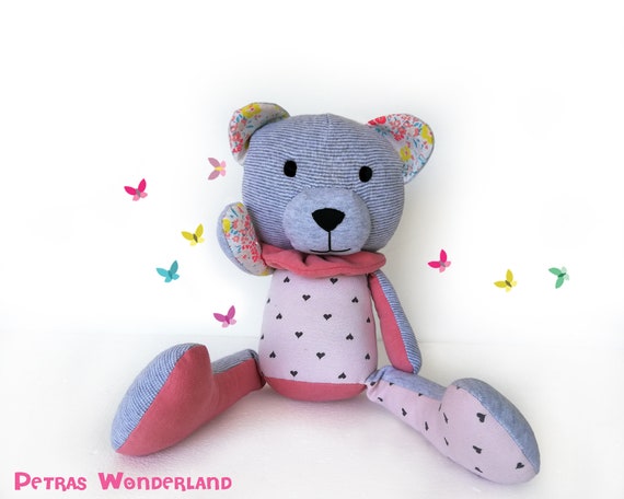 Memory Teddy Bear Sewing Pattern X 3 Sizes Soft Toy Plush Keepsake