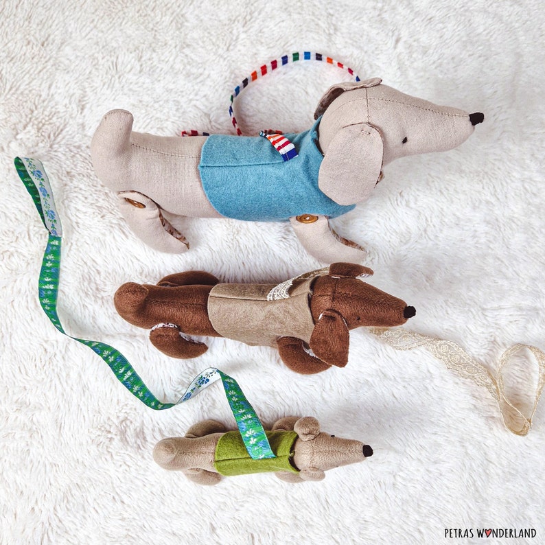 PDF Dog Sewing Pattern, Tutorial and Step by Step Video DIY Animal Pet Dachshund Dog, Beginner Easy Pattern, Stuffed Animal Doxie Dog image 9