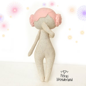 PDF Doll Body Pattern and Tutorial With Hair 10“, Cloth Doll Easy ...