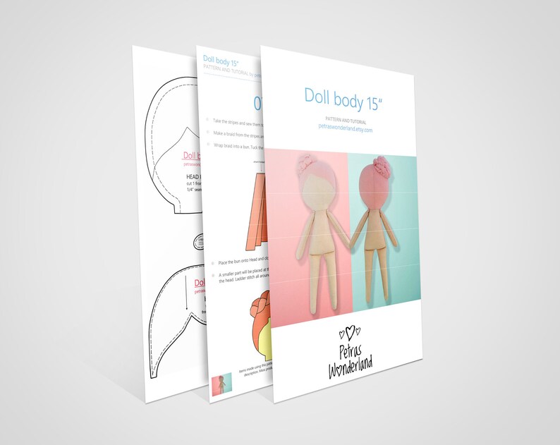 PDF Sewing Tutorial for Cloth Doll Pattern 15 Soft Doll image 2