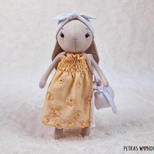 Bunny Rabbit PDF Sewing Pattern, Tutorial and Video Diy Doll Patterns to Make a Mom and Baby Soft Doll Set with Clothes and Accessories image 4