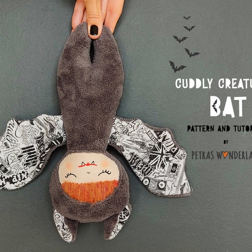 Bat Stuffed Animal Sewing Pattern Beginner Plush DIY Sewing Etsy