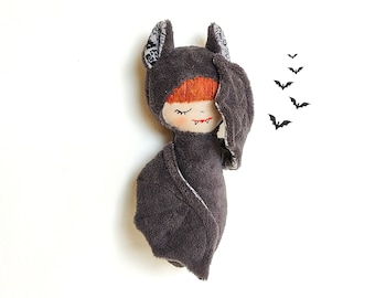 PDF Digital Download Stuffed Animal Bat Sewing Pattern, Easy Plush Sewing DIY Project for Beginners, Rag doll pattern spooky cute
