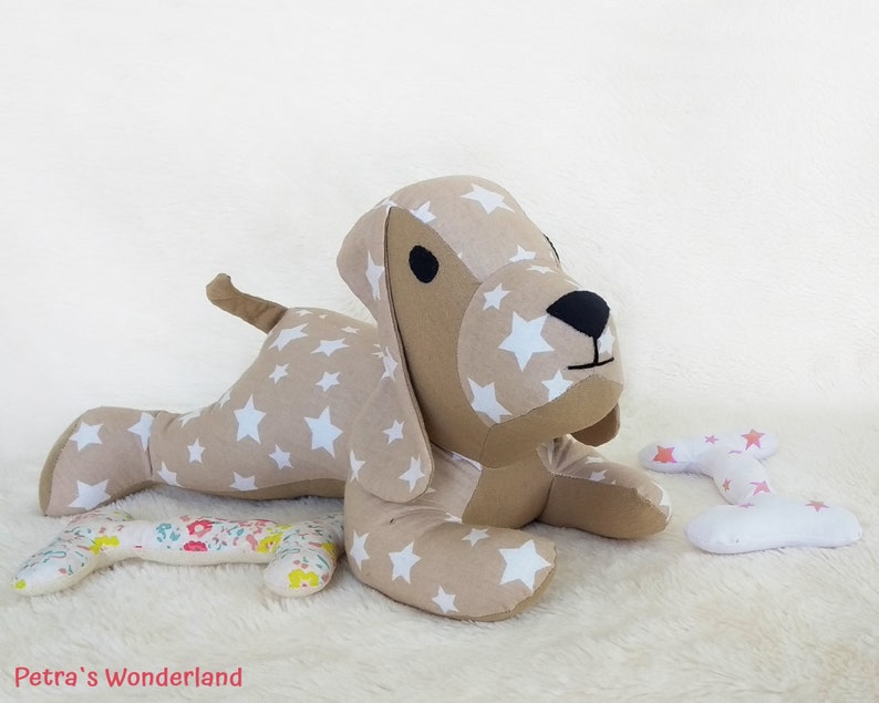 Lazy Dog - Stuffed Animal PDF Sewing Patterns and Tutorials, Stuffed Puppy Dog DIY Toy Pattern Instant Download Soft toys E - pattern sewing