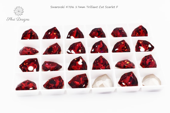 Swarovski 4706 trilliant cut Scarlet F, sold by the piece