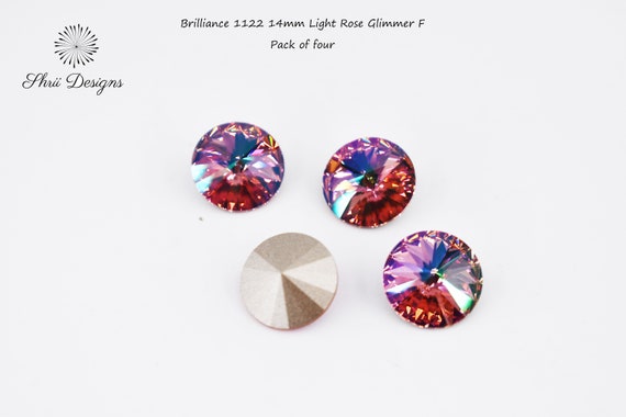 Brilliance 1122 14mm Light Rose Glimmer F, pack of four