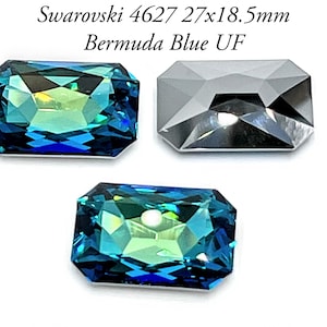 Swarovski 4627 27x18.5mm Bermuda Blue UF, octagon fancy stone, sold by the piece