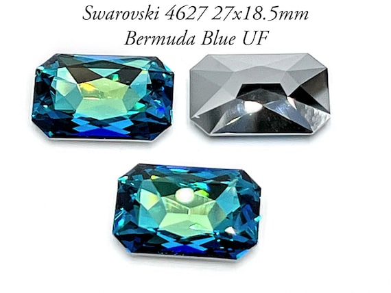 Swarovski 4627 27x18.5mm Bermuda Blue UF, octagon fancy stone, sold by the piece