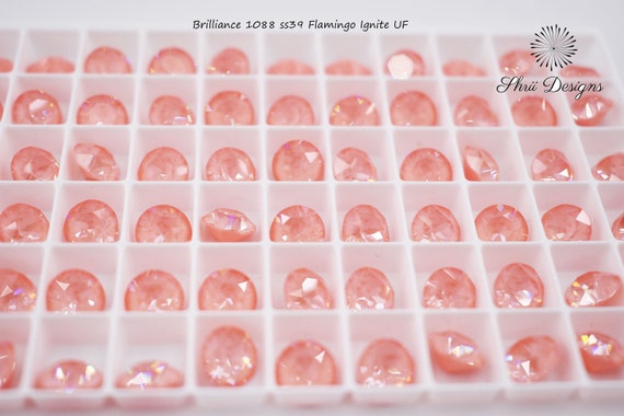 Brilliance 1088 ss39 Crystal Flamingo Ignite UF, Austrian crystal 6 pieces