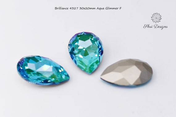 Brilliance 4327 30x20mm Aqua Glimmer F, Austrian crystal