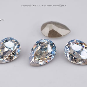 Swarovski 4320 18 x 13 mm Crystal Moonlight F, peersteen