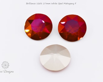Brilliance 1201 27mm White Opal Mahogany F, crown fancy round stone