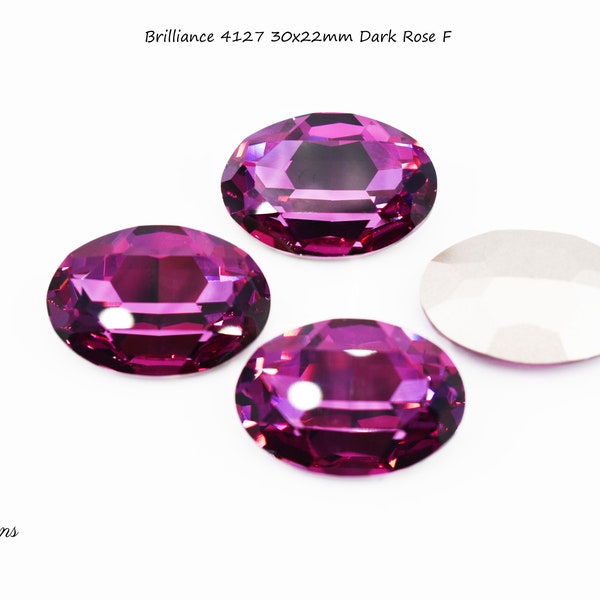 Brilliance 4127 30x22mm Large Oval Dark Rose F, Austrian crystal, sold by the piece