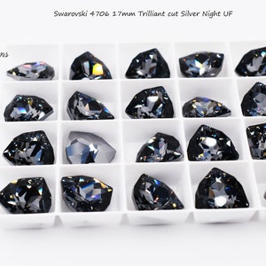 Swarovski 4706 trilliant cut Silver Night UF, sold by the piece