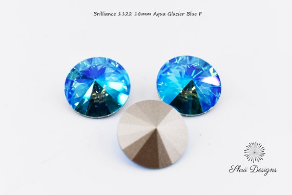 Brilliance 1122 18mm Aqua Glacier Blue F, Austrian crystal rivoli