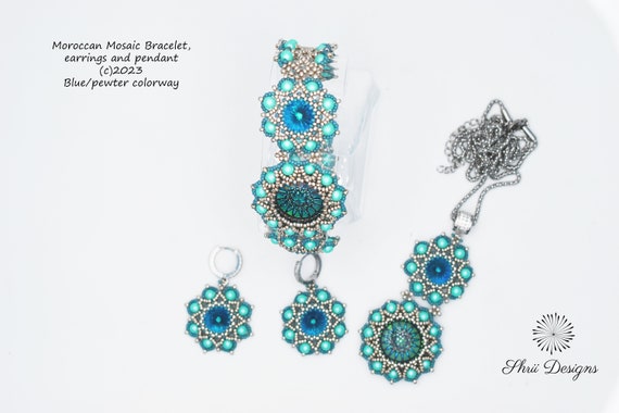 Moroccan Mosaic Earrings, bracelet and Pendant tutorial