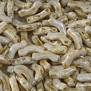 Bridge Bead 3 holes , pack of 30, Opaque Honey Drizzle
