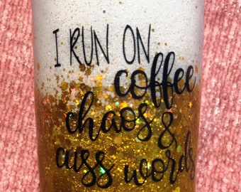 Glitter tumbler/ glitter coffee cup/ epoxy tumbler/ glitter cup/ tumbler