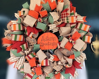 Fall wreath/ fall decor/ autumn wreath/ autumn decor/fall welcome wreath/ fall front door/ autumn welcome wreath/ autumn front door