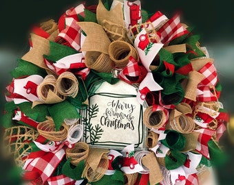 Christmas wreath/ Christmas welcome/ farm Christmas/ country Christmas/ farm decor/ Farmhouse Christmas/ Christmas decor/