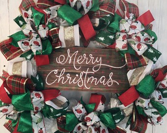 Christmas wreath/ Christmas decor/ holiday wreath/ holiday decor/ welcome wreath
