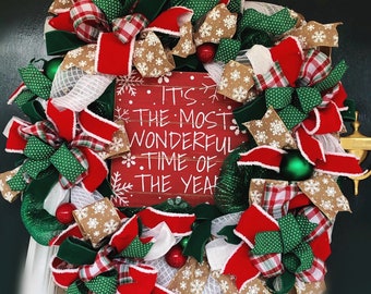 Christmas wreath/ Christmas decor/ holiday wreath/ holiday decor/ welcome wreath