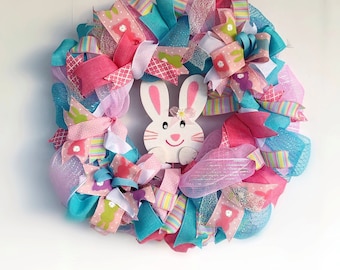 Easter wreath/ Easter decor/ welcome wreath/ deco mesh wreath/ spring wreath