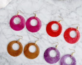 Pendiente de concha,Pendientes boho,Pendientes de moda,Pendientes naturales de concha marina
