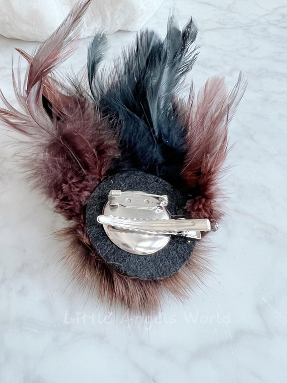 MINK HAIR CLIP SMALL CHOCOLATE BROWN MINK HAIR CLIP SMALL CHOCOLATE BROWN