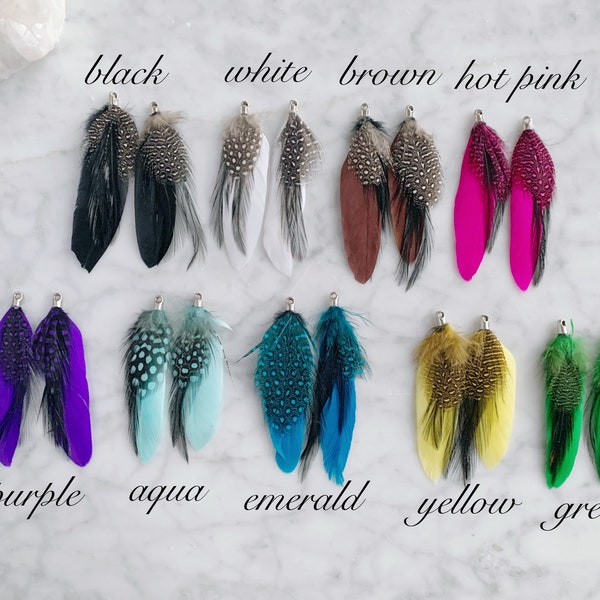 Feather earring,Polka dot feather earrings,Peacock feather earrings,Natural earrings