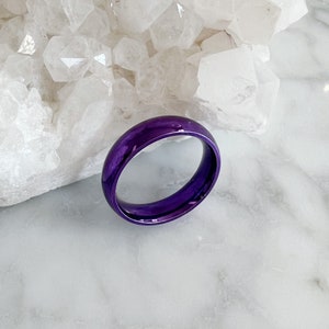 Tungsten rings,Titanium steel rings,Purple rings,Wedding band,Simple rings,Women ring,Gift for man