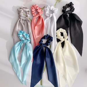 Bow Scrunchie ,Hair Scrunchie,Large hair scrunchie,Girls hair scrunchie,Floral hair ties,Hair scrunchie scarf,Hair Accessory