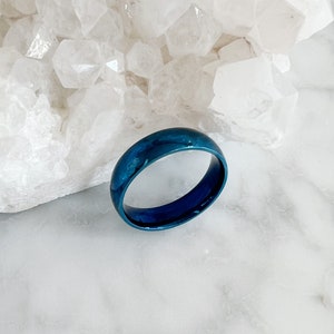 Tungsten rings, Titanium rings,Blue rings,Wedding band,Simple rings,Women ring,Gift for man