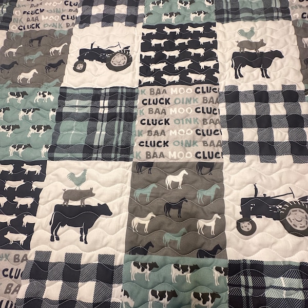Baby Boy Crib Quilt Etsy