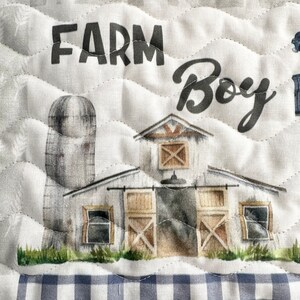 Baby Boy Quilt HandmadeHighland Cow Farm Theme Crib BeddingNursery Decor Handmade Baby Gift image 5