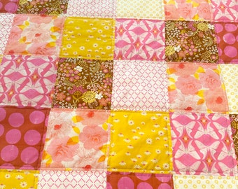 Baby Girl Quilt| Handmade| Patchwork| Florals| Nursery Decor| Crib Bedding| Shower Gift| Baby Blanket