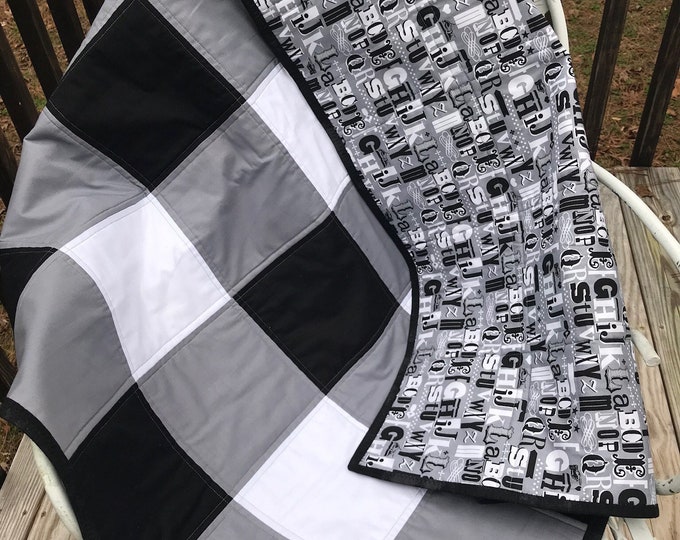 Baby Boy Buffalo Plaid Quilt Handmade Patchwork Etsy