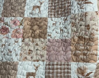 Baby Girl Quilt Handmade |Boho|Bohemian|Baby Blanket| Nursery Decor| Crib Bedding|Shower Gift